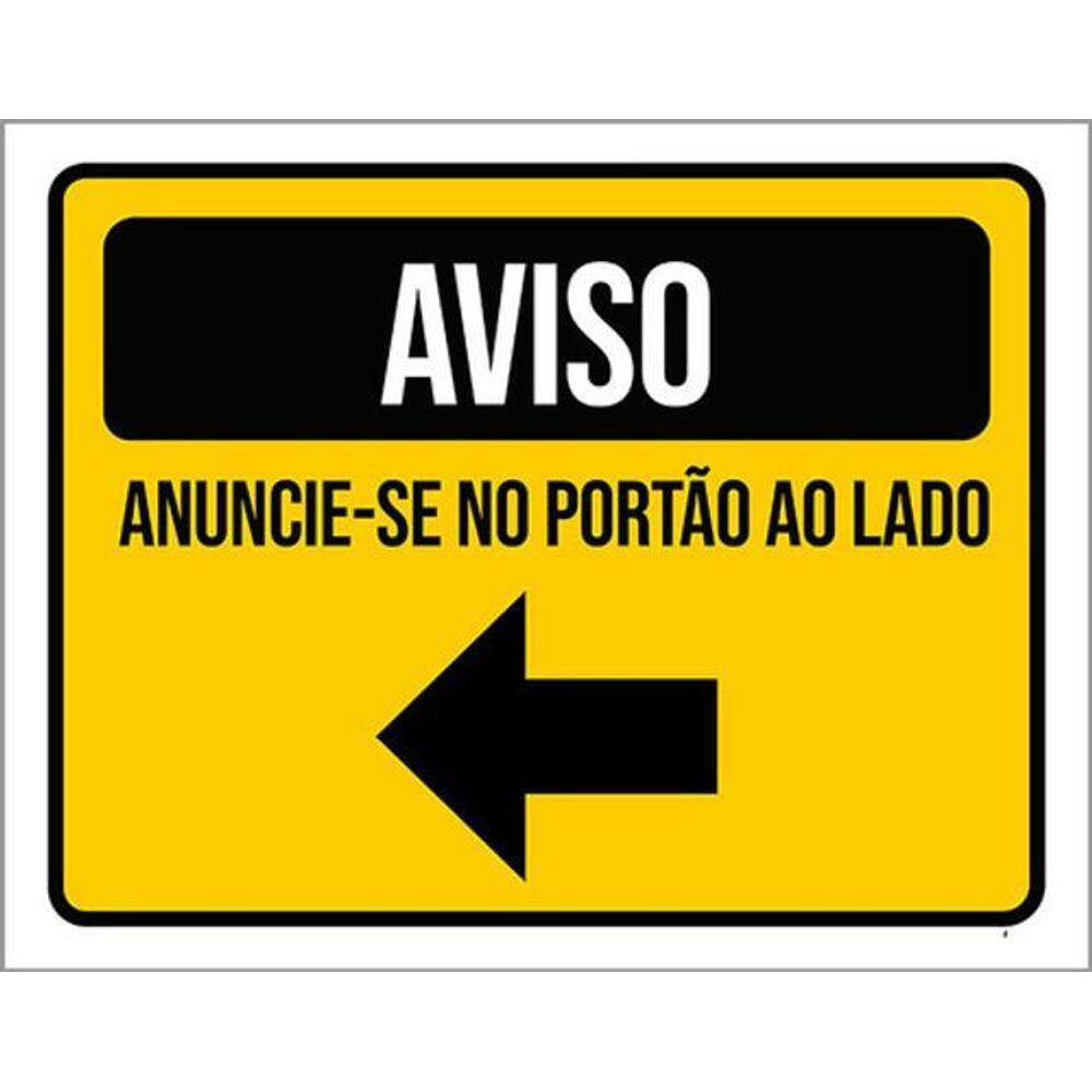 Kit 5 Placas Aviso Anuncie-Se Portão Lado 36X46
