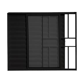 Veneziana 3 Folhas Com Grade Preto 100x150 Linha 18 Esmeralda