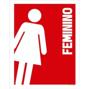 Kit 3 Placas Inclinado Feminino Banheiro 36X46