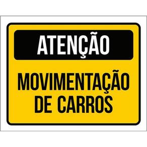 Kit 5 Placas De Atenção Movimentação Carros 36X46