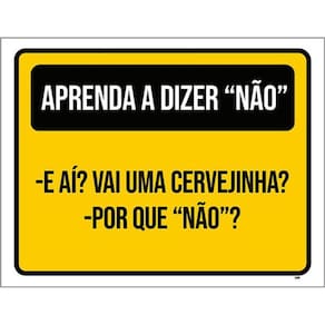 Kit 3 Placas Amarela Aprenda Dizer A Dizer Não 36X46