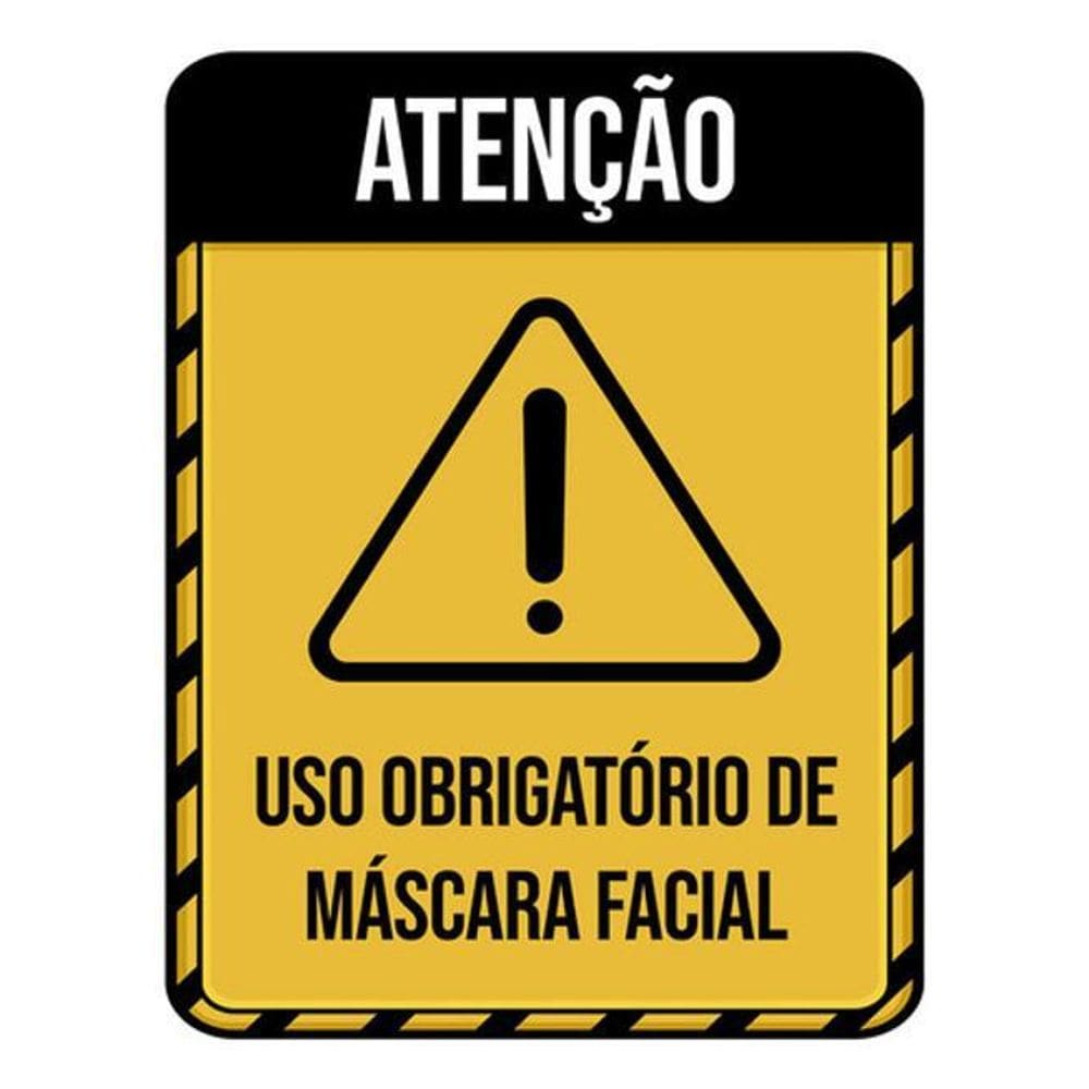 Kit 3 Placas Obrigatório Máscara Facial 36X46