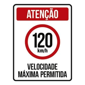 Kit 3 Placas Velocidade Máxima 120Km Máximo 36X46