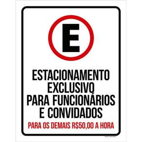 Kit 10 Placas Estacionamento Funcionários E Convidados 36X46