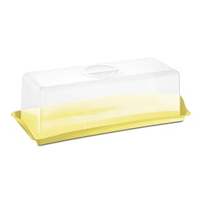Porta Pão Tampa Transparente Armazena E Conserva Uz Amarelo