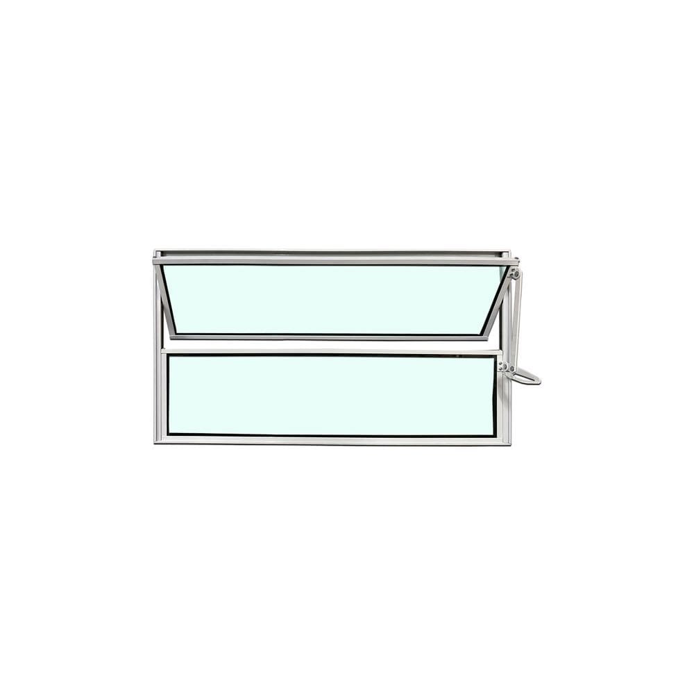 Vitro Basculante Branco 40x100 Linha Esmeralda Vidro Liso
