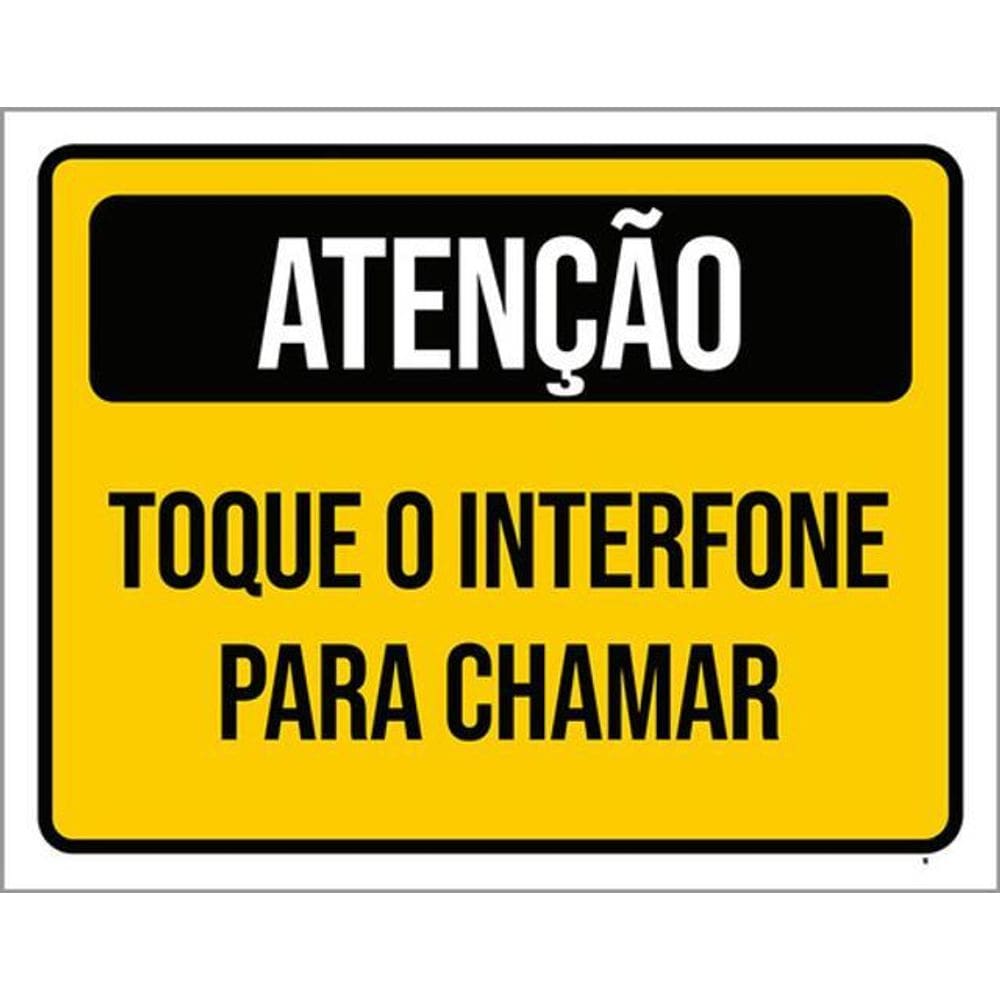 Kit 10 Placas Atenção Toque Inteforne Para Chamar 36X46