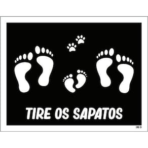 Kit 3 Placas Tire Os Sapatos Preta Pegadas 36X46