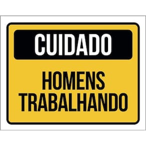 Kit 10 Placas Cuidado Homens Trabalhando 36X46