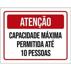 Kit 10 Placa Capacida Máxima Permitida 10 Pessoas 36X46