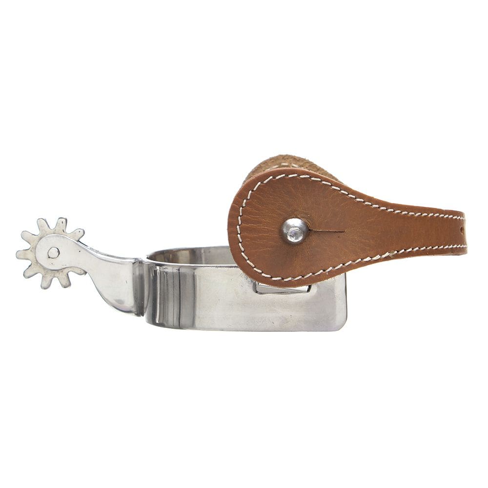 Espora Quarto de Milha Inox Curta com Correia de Couro Bronc-Steel 32766