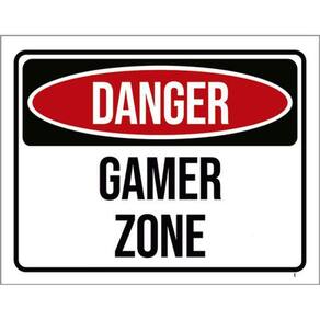 Kit 3 Placas Danger Gamer Zone 36X46
