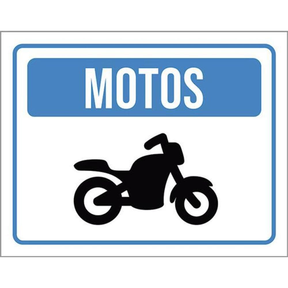 Kit 3 Placas Vaga Motos Azul Ícone 36X46