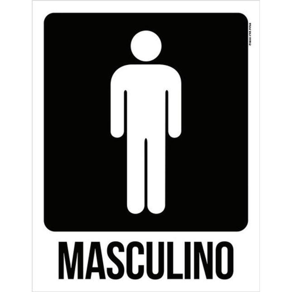 Kit 5 Placas Masculino Banheiro 36X46