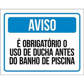 Kit 10 Placas Obrigat;Orio Uso Ducha Banho Piscina 36X46