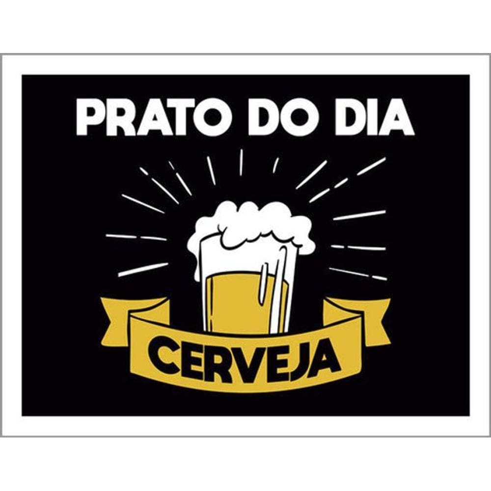 Kit 3 Placas Prato Do Dia Cerveja 36X46