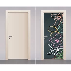 Adesivo Envelopamento Decorativo De Porta Flores Floral