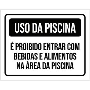 Kit 5 Placas Proibido Entrar Bebidas Alimentos 36X46