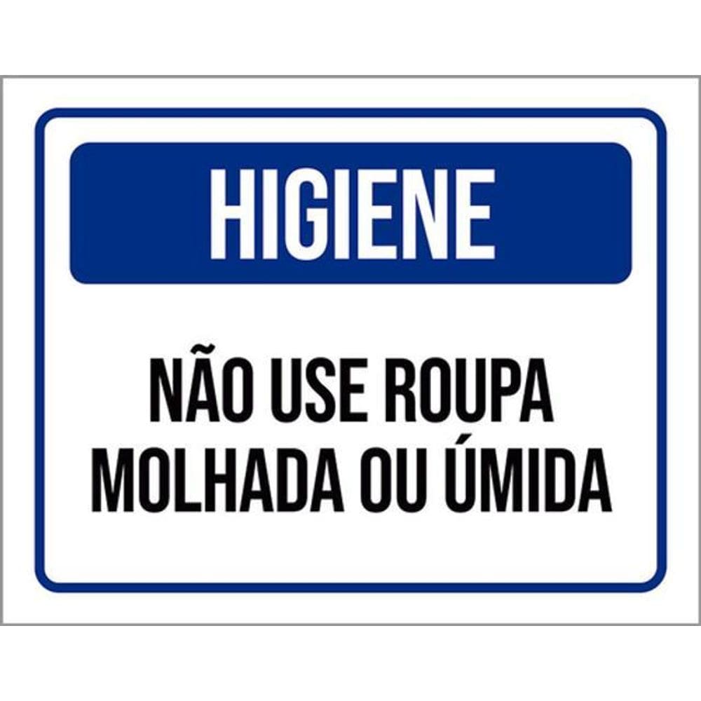 Kit 5 Placas Higiene Não Use Roupa Molhada Úmida 36X46