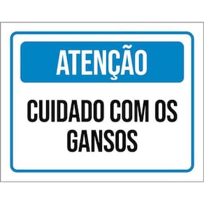 Kit 3 Placas De Atenção Cuidado Com Os Gansos 36X46