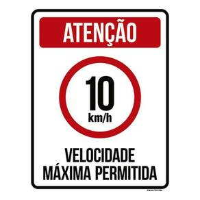Kit 3 Placas Velocidade Máxima 10Km Máximo 36X46