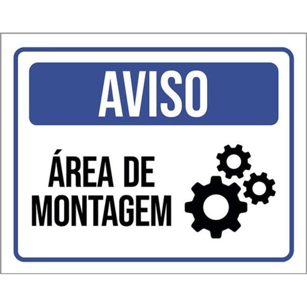 Kit 3 Placas De Aviso Área De Montagem 36X46