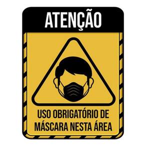 Kit 10 Placas Uso Obrigatório Máscara Nesta Área 36X46