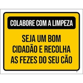 Kit 3 Placas Colabore Limpeza Seja Bom Cidadão Recolha 36X46