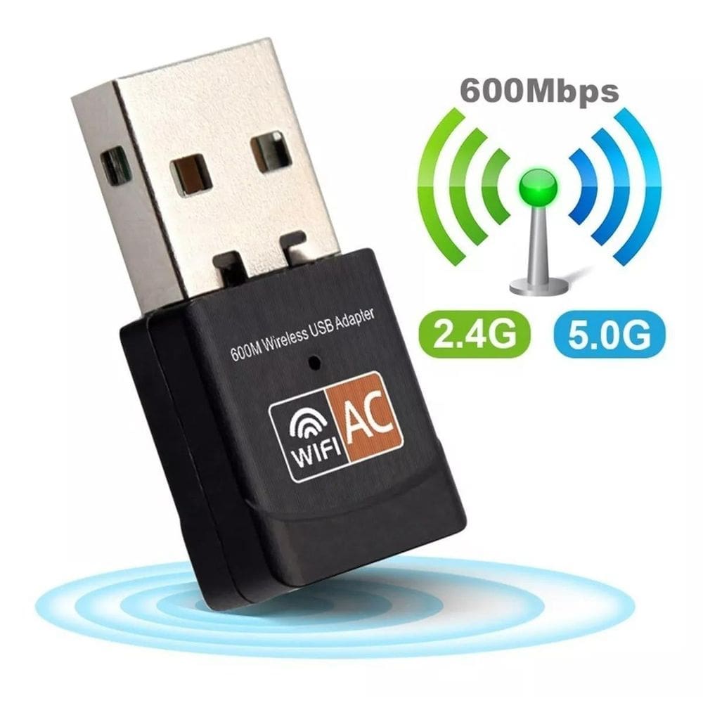 Adaptador Usb Wifi Dual Band 2.4 5Ghz 600Mbps Wireless 5G Ac