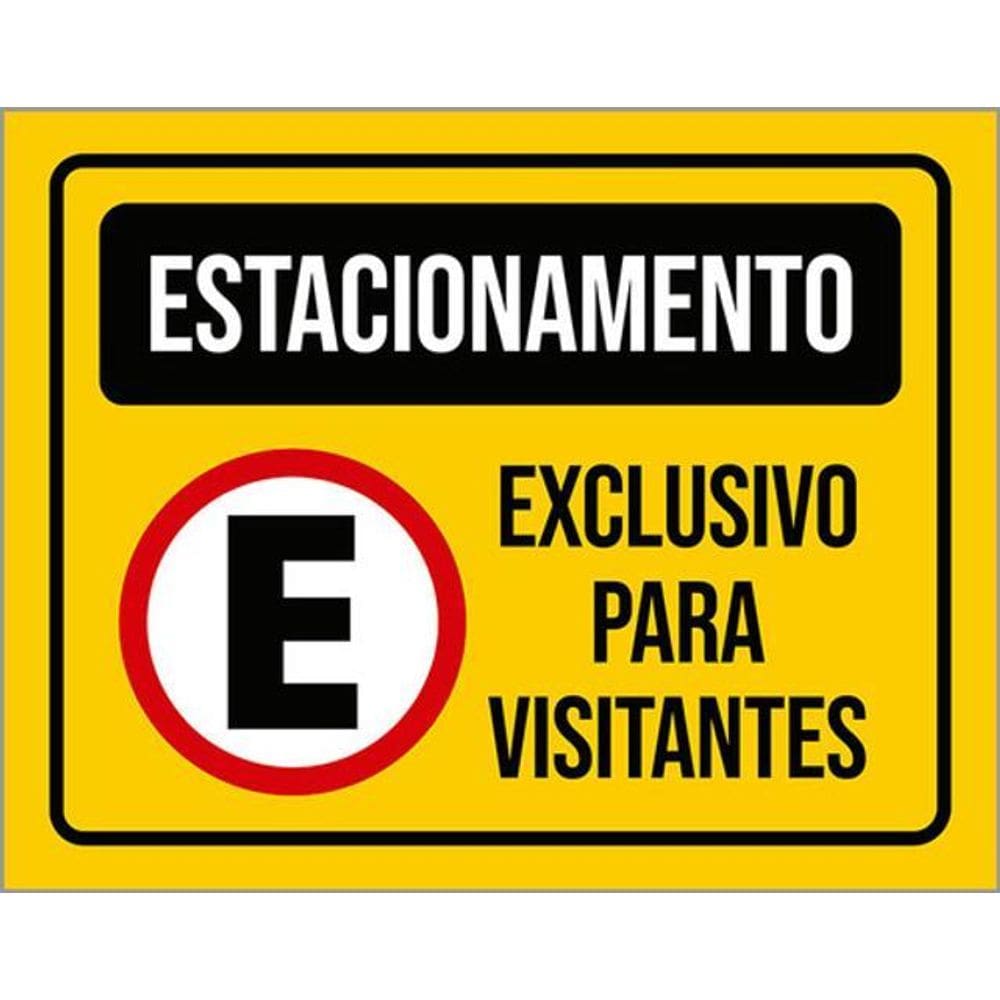 Kit 3 Placas Estacionamento Exclusivo Visitantes 36X46