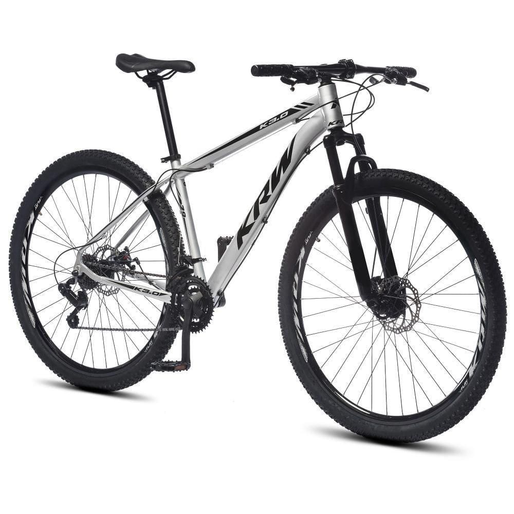 Bicicleta Aro 29 Krw Alumínio 24 Vel Freio A Disco X52 Cor:prata/preto;tamanho Quadro:17 Prata/preto
