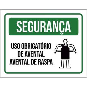 Kit 3 Placa Segurança Uso Obrigatório Avental De Raspa 36X46
