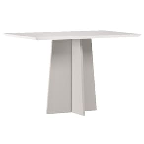 Mesa de Jantar Anitta 120x80 cm com Vidro Off White - New Ceval