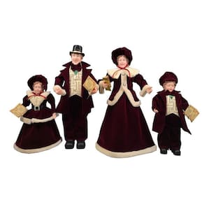Familia Natalina Pai, Mãe Filhos Vinho Tradicional 65Cm