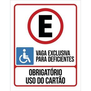 Kit 5 Placas Vaga Exclusiva Deficientes Cartão 36X46