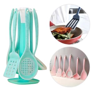 Kit 7 Peças Utensílios Cozinha Silicone Resistente E Durável
