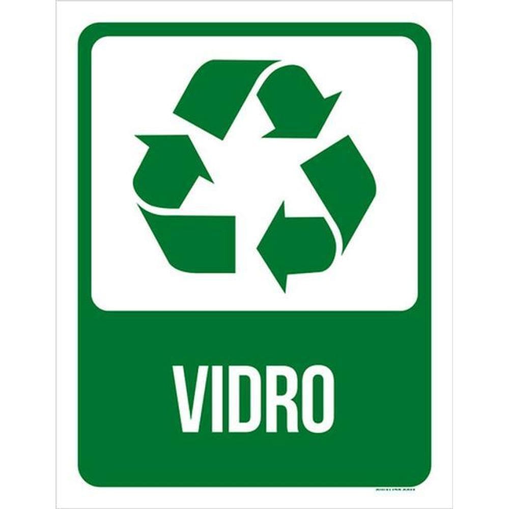 Kit 5 Placas Lixo Verde Vidro 36X46