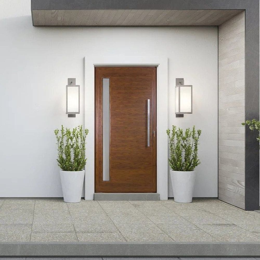 Porta de Aluminio Lambril 210x100cm com Puxador Topsul Marrom