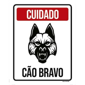 Kit 5 Placas Cuidado Cão Bravo Ml1005 36X46
