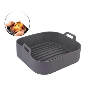 Forma Cesto Assadeira Silicone Air Fryer Fritadeira Com Alça Quadrada 19cm