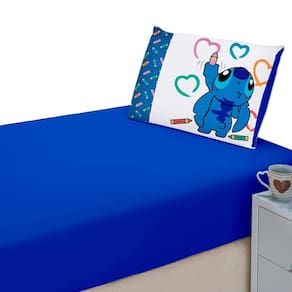 Lençol Liso Elásticado + Fronha Estampada Decorativa
