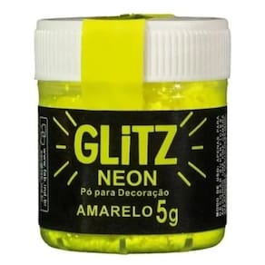 Corante Pó Glitz Neon Amarelo Brilha Na Luz Negra