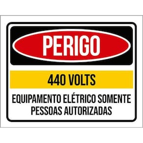 Kit 10 Placa 440 Volts Somente Pessoautorizadas36X46