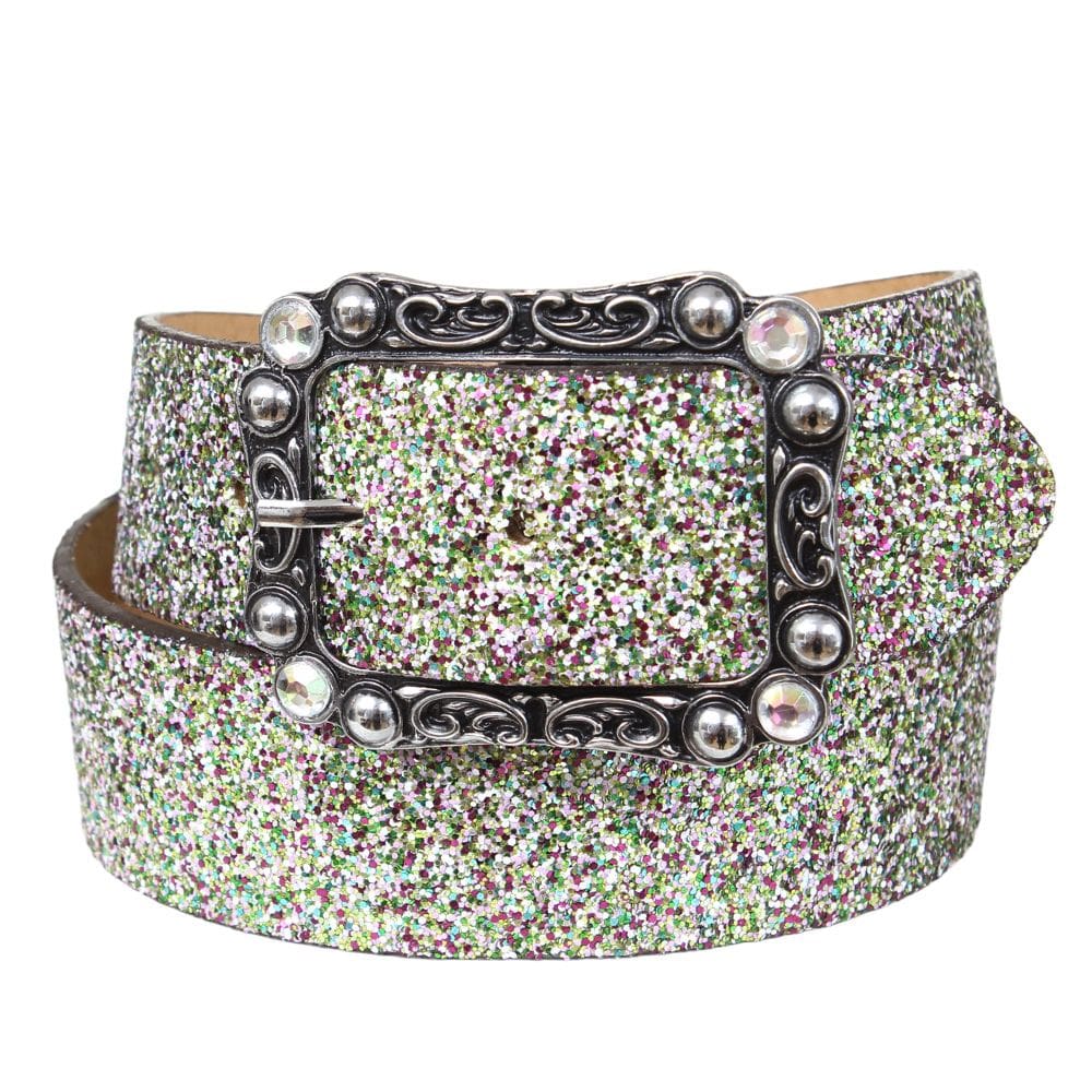 Cinto de Glitter Prata Cow Way 36786