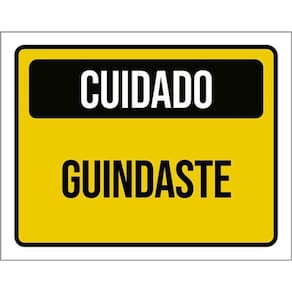 Kit 3 Placas Cuidado Guindaste Amarela 36X46