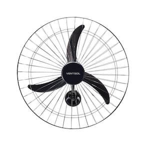 Ventilador De Parede Ventisol Oscilante New 60 Cm Metal Preta 1200rpm 127v