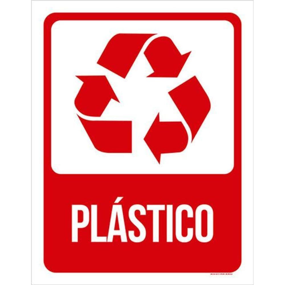 Kit 10 Placas Lixo Vermelha Plástico 36X46