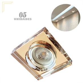 5 Spot Cristal Espelhado Rose Embutir Mr16 Corredor Lup66