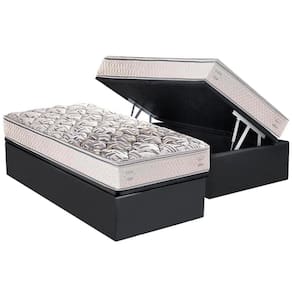 Cama Box Baú Solteiro: Colchão Ortopédico Herval AG65 ErgoPlus C1604 Double Face + Base CRC Suede Gray(88x188)