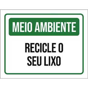 Kit 3 Placas Meio Ambiente Recicle Seu Lixo Verde 36X46